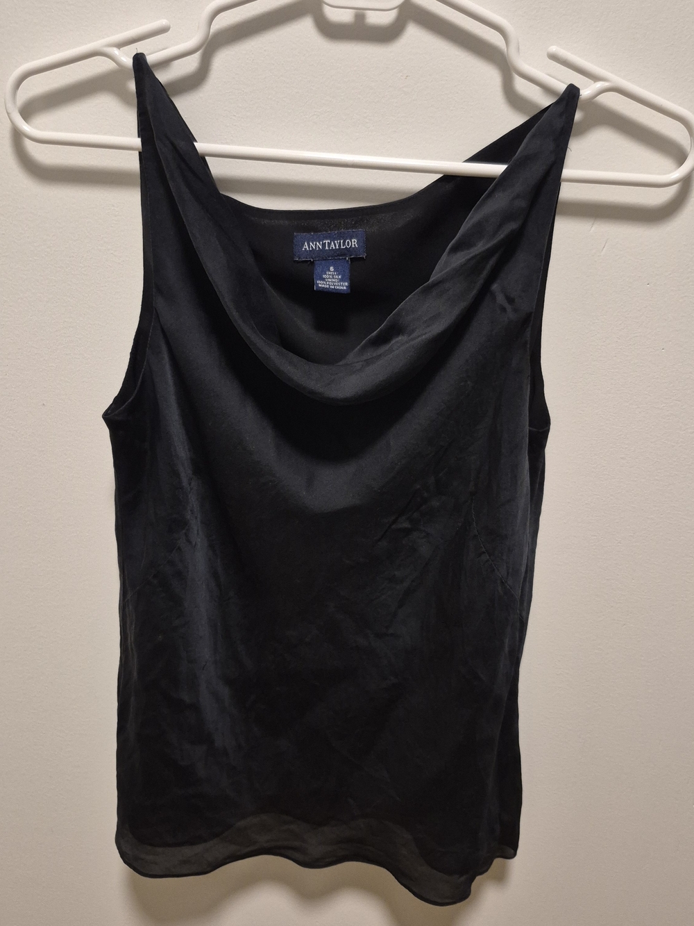 Ann Taylor Black Cowl Neck Camisole